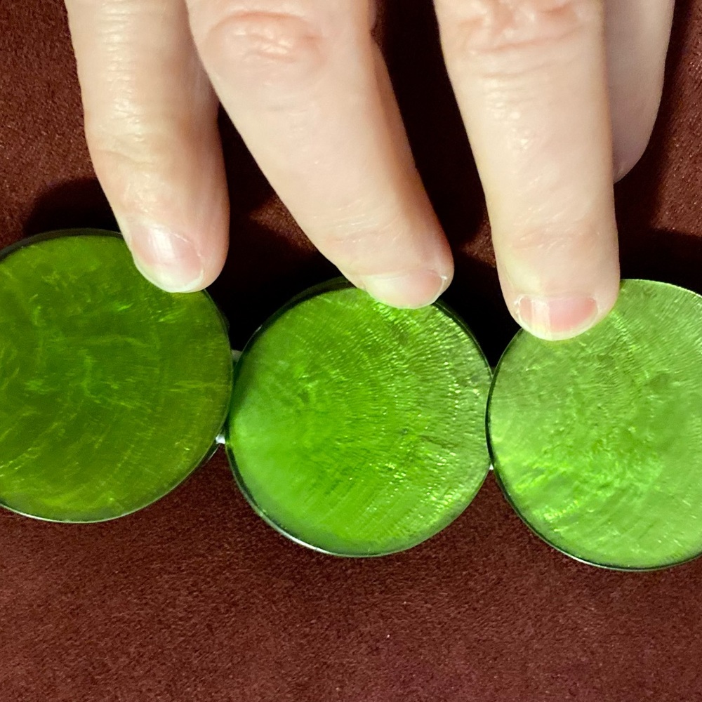 Art Deco Lucite Lime Green Bracelet